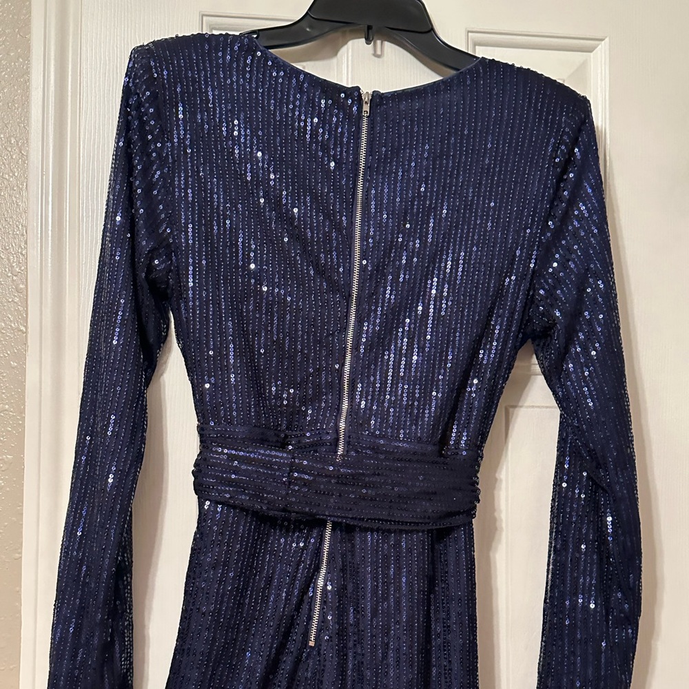 Shiny blue jumpsuit- brand new